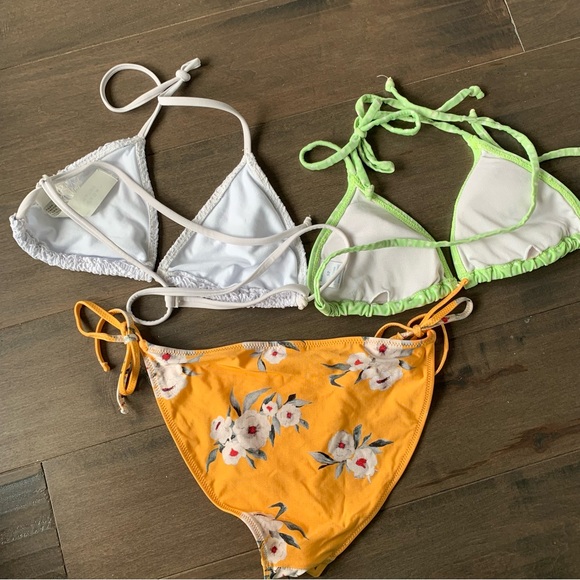 Top shop Triangle bikini white orange and green - Picture 5 of 5